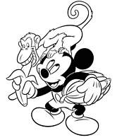 coloriage mickey avec singe